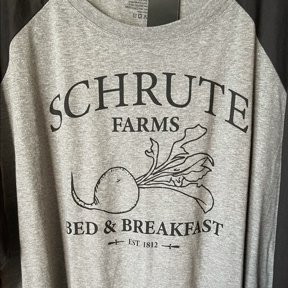 NWT Torrid size 4 baseball tee. Shrute farms.